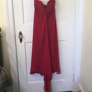 David’s Bridal - red, strapless dress. Size 2